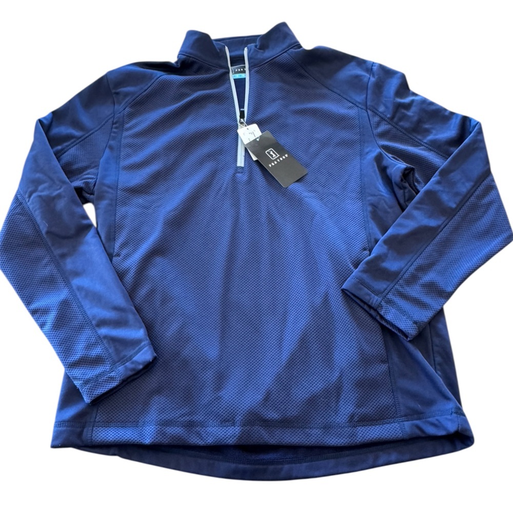 NWT PGA Tour Navy Long Sleeve Performance Quarter Zip Pullover M
